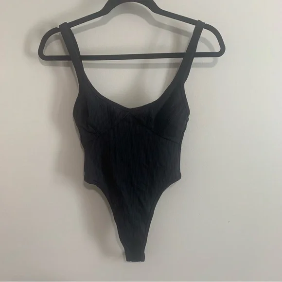 For Love & Lemons Clara Retro Ribbed Thong Bodysuit - Picture 2 of 13